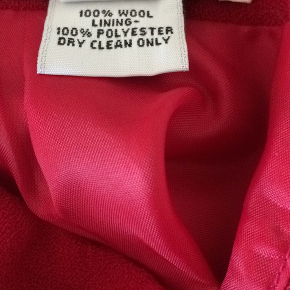 Talbots lined scarlet wool midi with side slit - Picture 5 of 8